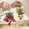 Christmas Decorative Bell Ornaments Bow Hanging Accessories DIY Festive Decor for Shopping Mall Window Display Party Supplies