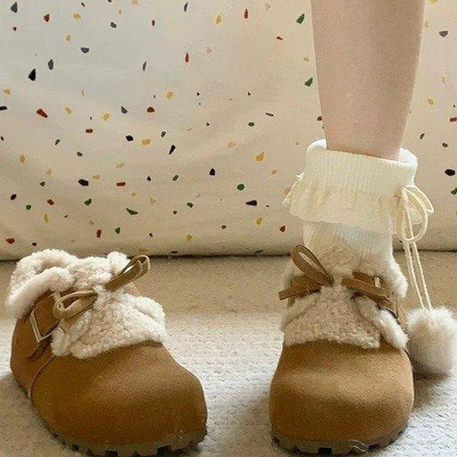 

Нескользящие теплые пушистые зимние ботинки для детей, новая осенне-зимняя коллекция, на толстой подошве, нескользящие хлопковые ботинки 40 верблюд