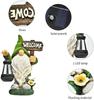 Solar Garden Gnome Resin Ornament for Outdoor Decoration