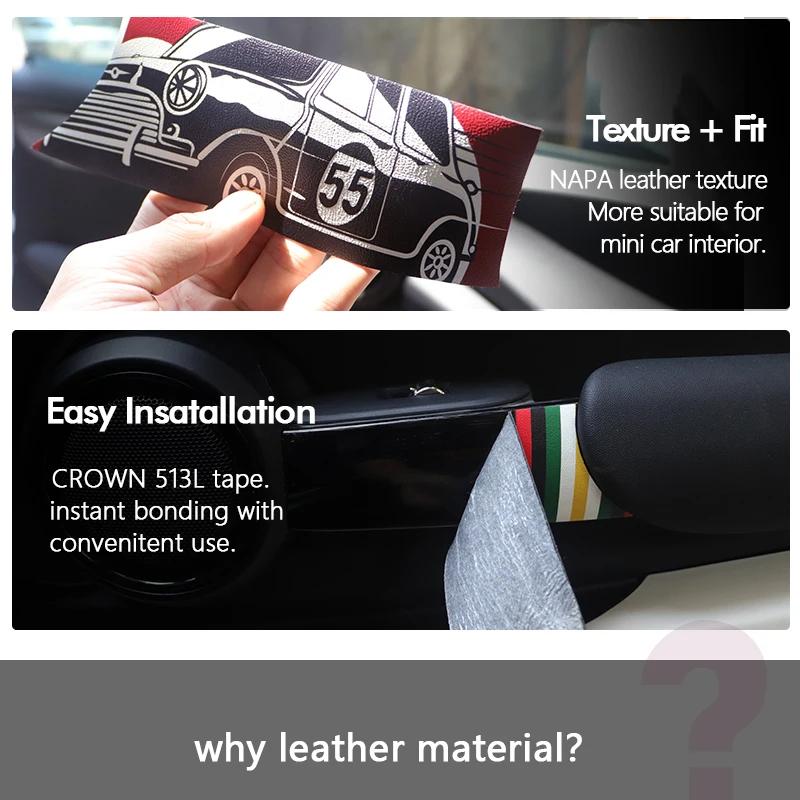 Car Interior Door Handle Knob Leather Sticker For Mini Cooper S F56 F55 R55 R56 R57 R58 R59 Car Interior Stickers Accessories
