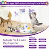 ATUBAN 3-in-1 Automatic Interactive Cat Toys Rechargeable,Fluttering Butterfly,Moving Ambush Feather,Smart Cat Toy for Indoor