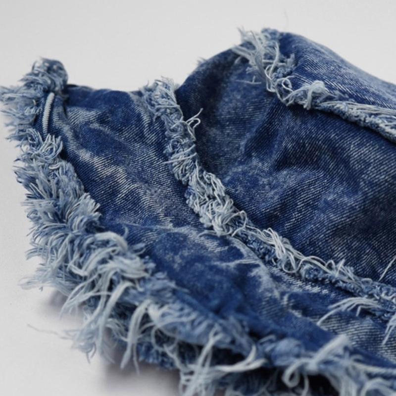 Vacation Outdoor Fisherman Hat for Woman Bucket Hat Distressed Frayed Edge Hat