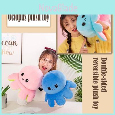Soft And Cute Double-sided Flip Reversible Octopus Plush Toy Ideal For Gifting