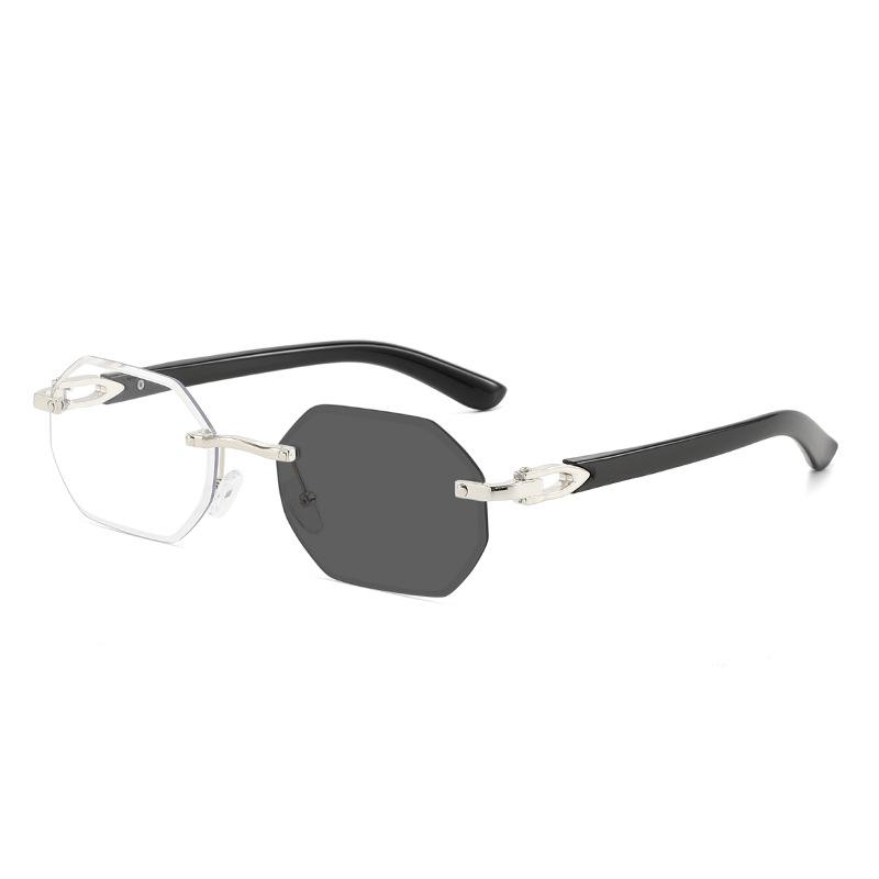 Trend infinity polygonal glasses gradual change simple light luxury sunglasses color-changing glasses bag flower stand sunshade sunglasses versatile