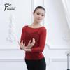 Off-the-Shoulder Long-Sleeve Mesh Ballet Top for Women's Dance Practice