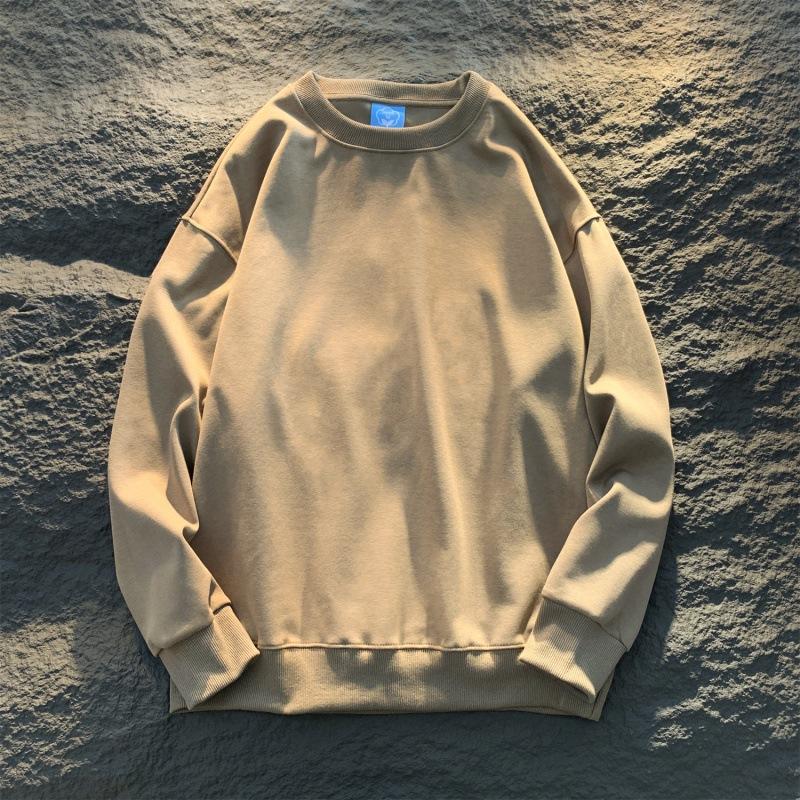 High Quality Men's Casual Heavy Pullovers Sweatshrit Solid Cotton Unisex Autumn Sweatshirt