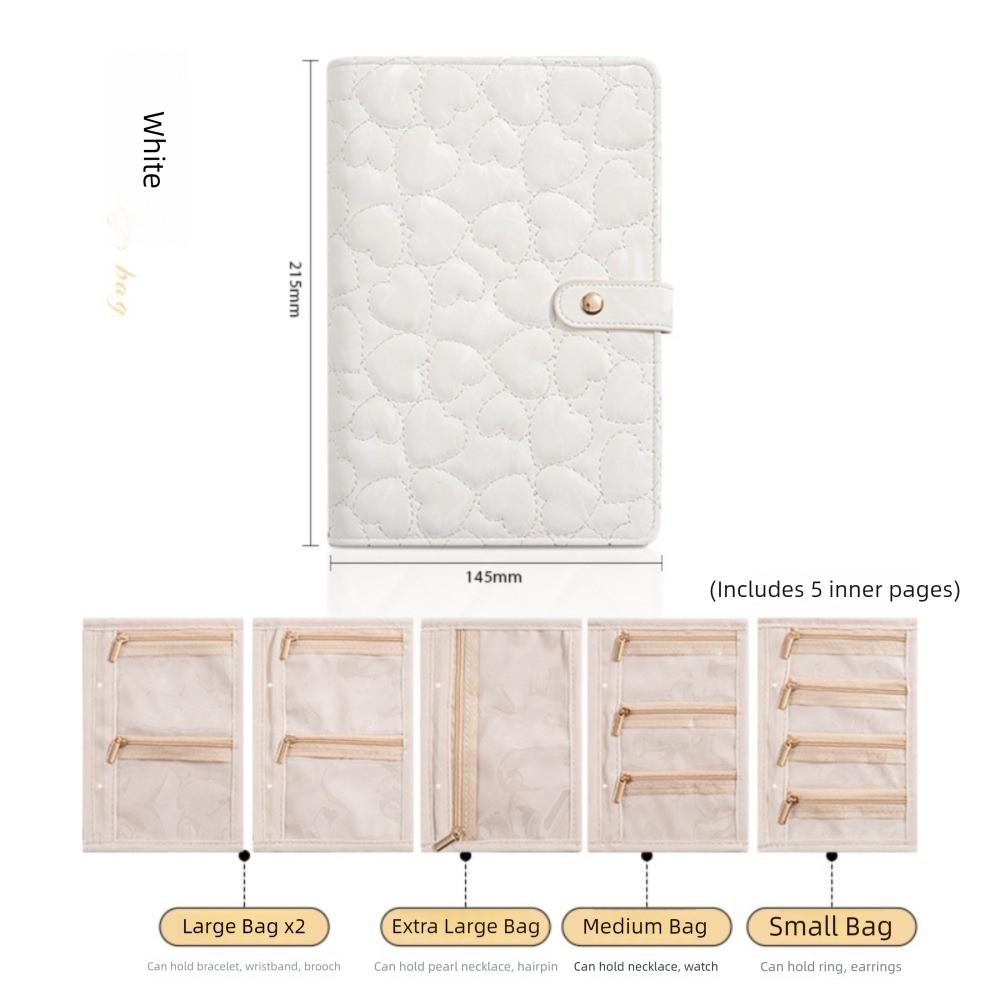 

Книга для хранения ювелирных изделий с прозрачными кармашками, из ПУ кожи, упаковочная коробка для ювелирных изделий, сумка для хранения ювелирных изделий белый