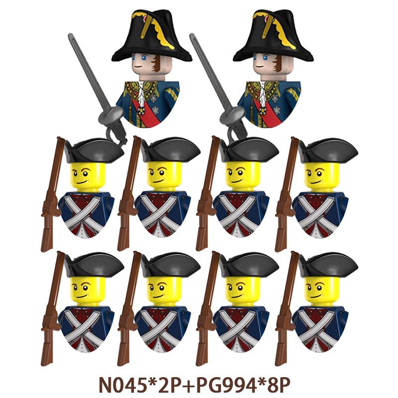 Mittelalterliche Napoleonische Kriege Herzog Marschall Kaiserliche Marine Militärfiguren Waffen Pistolen Anzüge Bausteine Kinderspielzeug Jungen Geschenke