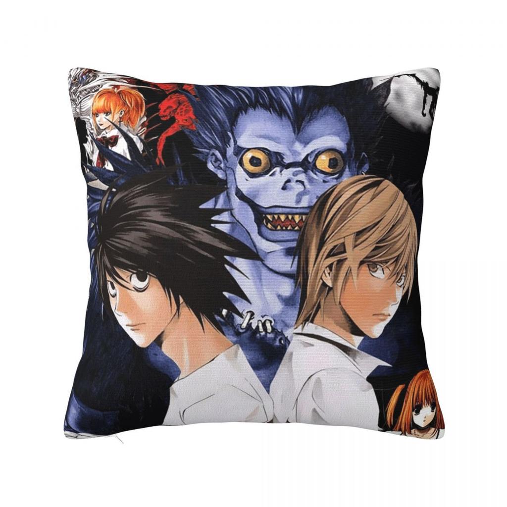 L Lawliet Death Note Kuddfodral Anime Japan Manga Kuddfodral Anpassningsbar Dragkedja Dekor Kuddfodral för Hemmet 45x45cm