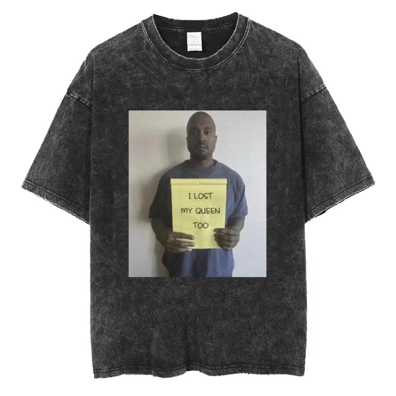

Kanye West Ye Ty Dolla Sign YS Vultures Logo Washed T Shirt Unisex Women Harajuku Hip Hop Rap Tee Shirt Casual ONeck Loose Tshirt 2XL