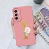 Phone Case For Samsung Galaxy A34 A33 A32 Elegant Rose Letter Soft Liquid Silicone Sqare Back Cover For Samsung A 34 33 32 Shell