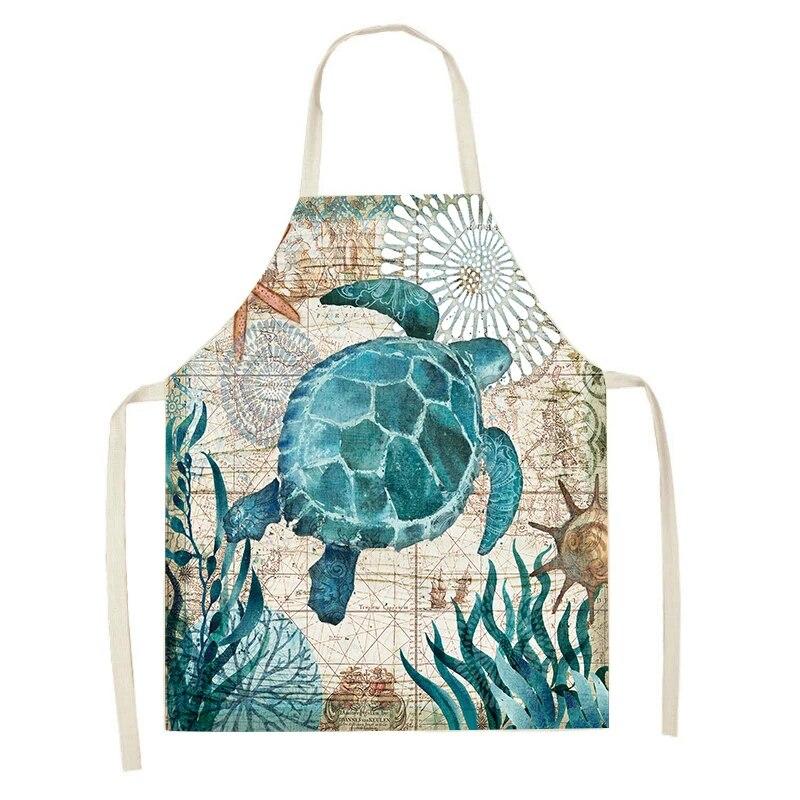Home Decor Aprons Summer Hawaiian Seaside Baking Accessories Boho Cooking Accessories Kitchen Aprons