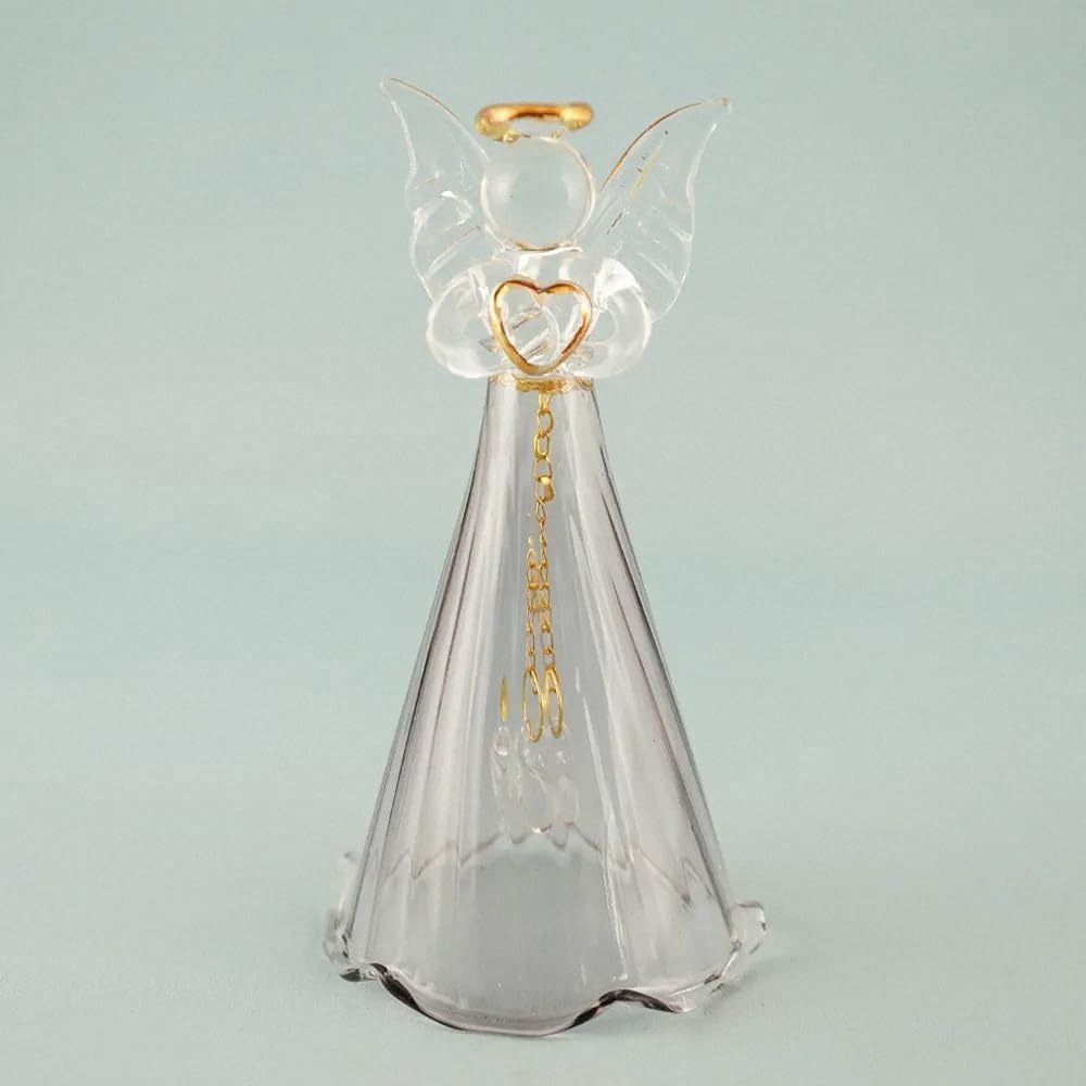 Fourcart Cute Handmade Glass Craft "Angel Bell" Blue x 6 Piece Set