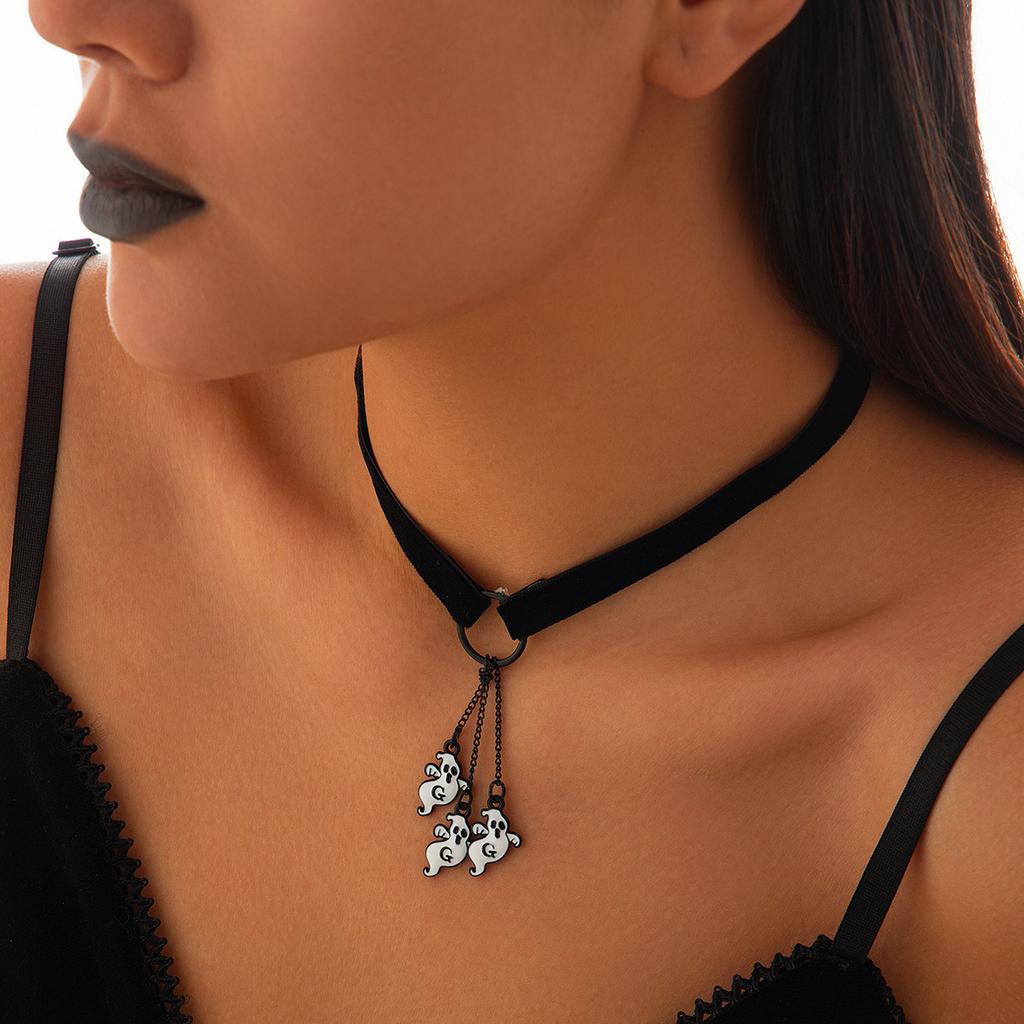 Accessories, Gothic Party Crescent Moon Necklace, Sweet Halloween Pumpkin Ghost Choker Necklace