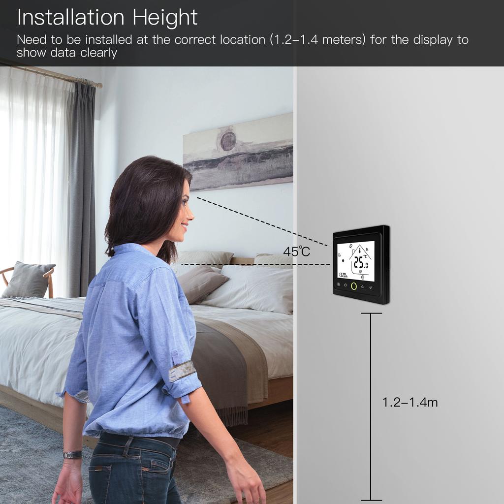 MOES WiFi Water/Electric Floor Heating Thermostat Gas Boiler Temperature Controller Smart Alexa Tuya Google Voice Zigbee Control