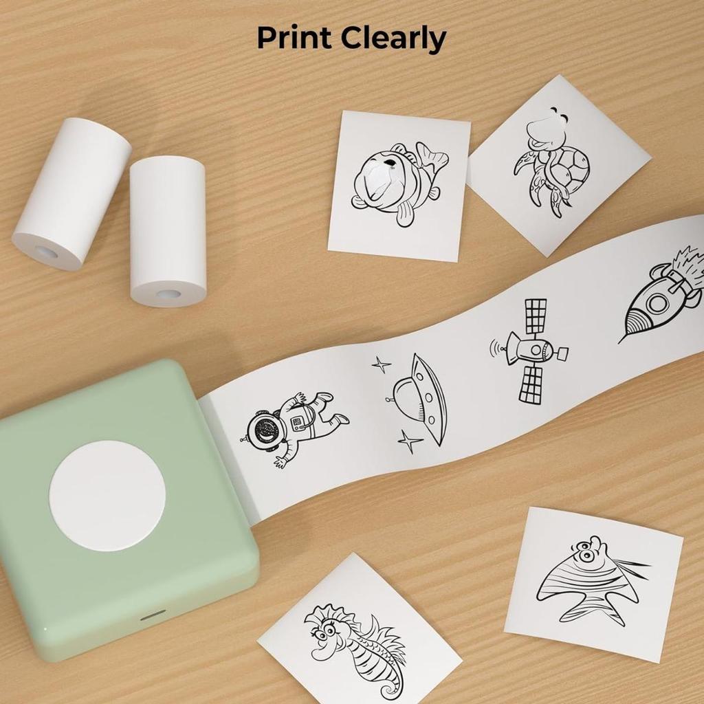 Termisk papir for T02 miniskriver, 53 mm 2" størrelse, M832 termisk papir, kompatibelt med T02 M832 M833 M834 bærbar skriver, termisk papir for notater