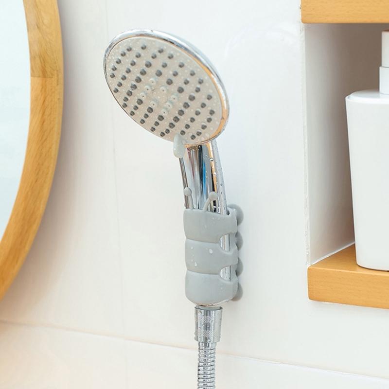 4Pcs Silicone Shower Head Holder Universals Shower Head Suction Cup Holder Wall Mounted Adjustable Shower Holder