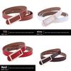 Leather Women Belt With Simple Smooth Buckle For Casual Pants And Office Wear