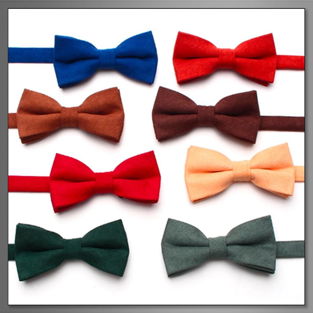 [Buzz Selection] Bow Tie, Velvet, Solid Color, FormalCasual, Stylish, Gift, Wedding, Men's AC418 (Navy)