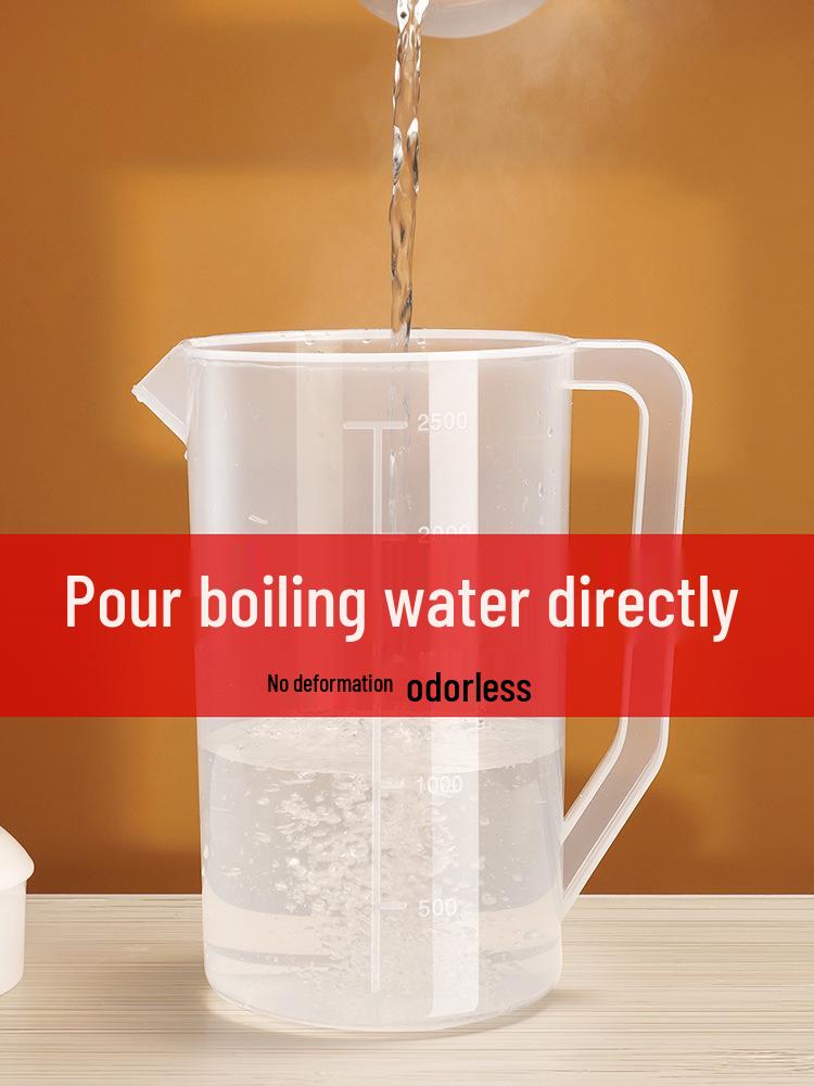 Large Capacity 5L Cold Water Pitcher, High Temperature Resistant, with Measuring Scale – Ideal for Milk Tea Shops and Tea Brewing.