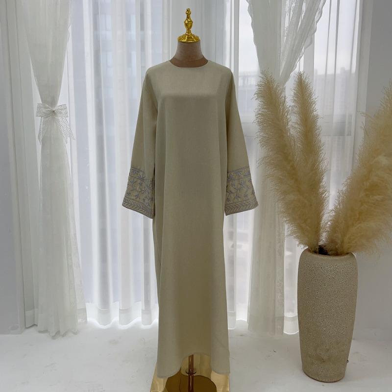 Floral Embroidery Muslim Abaya for Women Eid Dress Morocco Ramadan Lace-up Abayas Kaftan Islam Vestidos Dubai Arab Long Robe