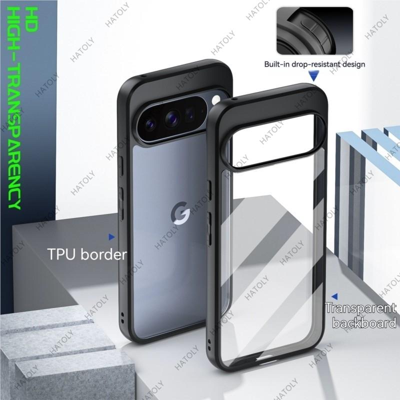 For Google Pixel 10 Pro Case For Google Pixel 10 Pro TPU Shockproof Transparent Black Frame Case For Pixel 10 10 Pro 10 Pro XL