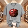 Funny Silly AI Apple Gen Z Meme BrainRot Humor Tongue Out T-shirt for Men T Shirts Crewneck Short Sleeve Tops