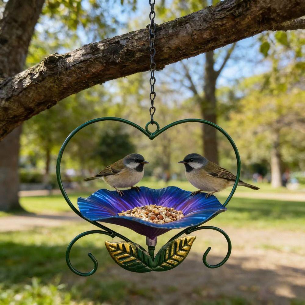 Heart Shape Hanging Bird Feeder Retro Bird Water Drinker Bird Feeding Station  Various Pet Birds