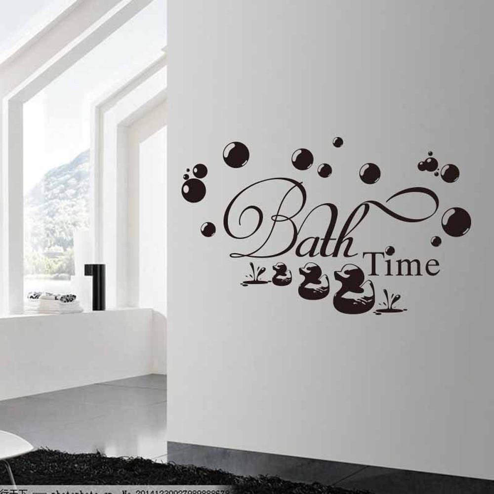 Buy Bath Time Wall Sticker Bathroom Quote Decal Bubbles Duck Home Decor ...