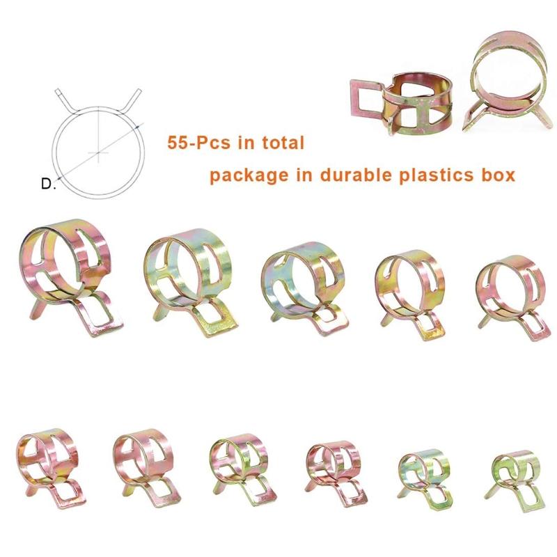 10Pcs Spring Hose Clamp Kit Fuel Line Spring Clamp Hose Pipe Clamp Fasteners 5/6/7/8/9/10/11/12/13/14/15/16mm