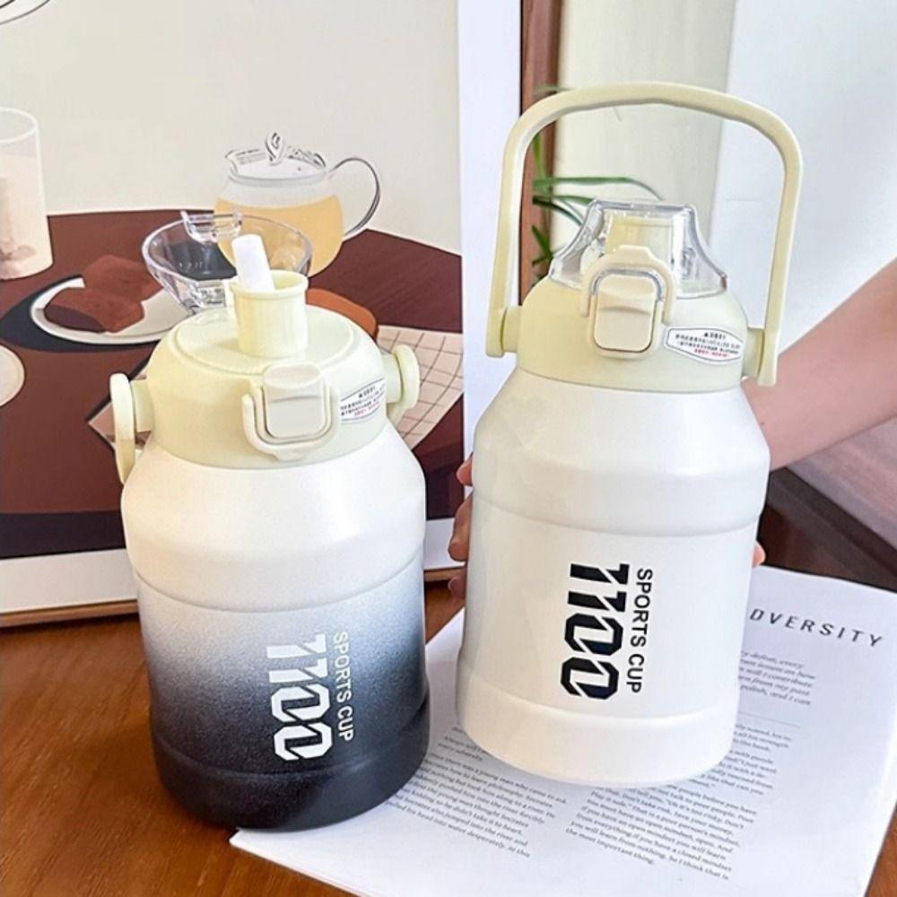 Leak Proof Large Capacity Vacuum Flask Insulated Straw Thermal Water Bottle  Porridge Soup