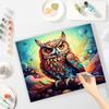 RUOPOTY Acrylmalerei nach Zahlen für Erwachsene Eule Zeichnung auf Zahlen Wand Kunst Malset Geschenk handgemalte Leinwand Malerei Anim