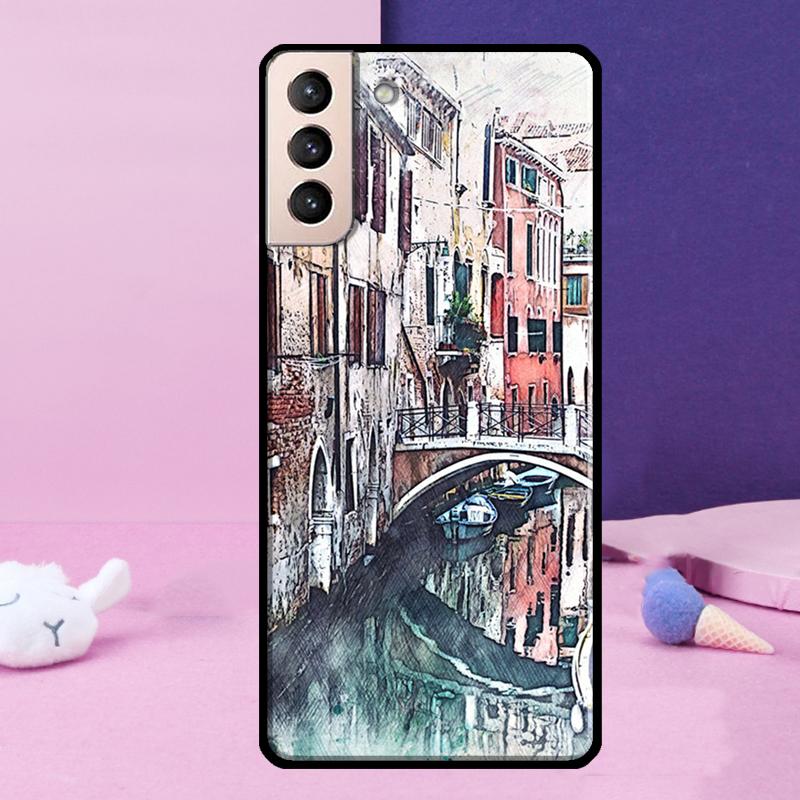 Travel italy Street Venice Phone Case For Samsung Galaxy S25 Ultra S24 S23 Ultra S9 S10 S20 S21 S22 Plus S24 FE Cover