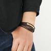 Simple and versatile creative men's leather bracelet - student jewelry stainless steel leather bangle