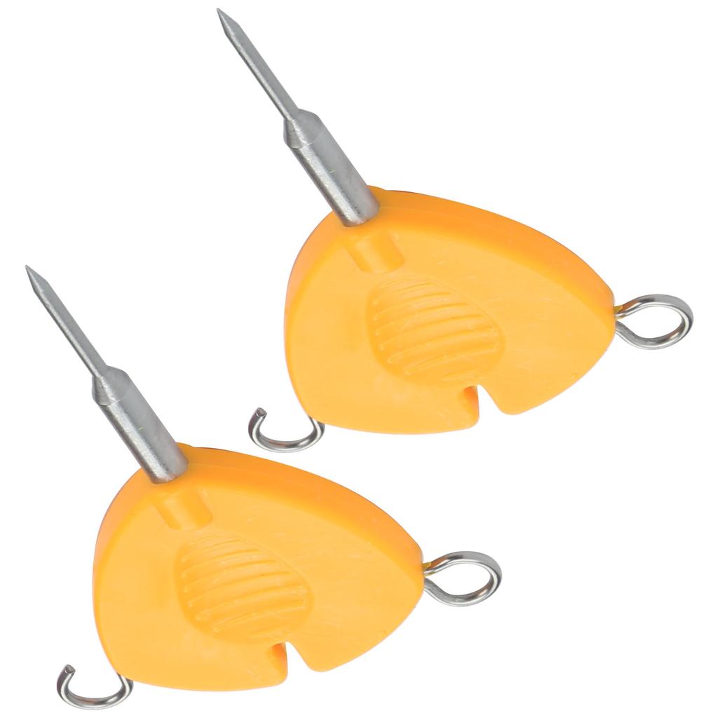 2Pcs Portable Fishing Bait Needle Hook Knot Puller Fishing Baiting Rigs Tool Orange