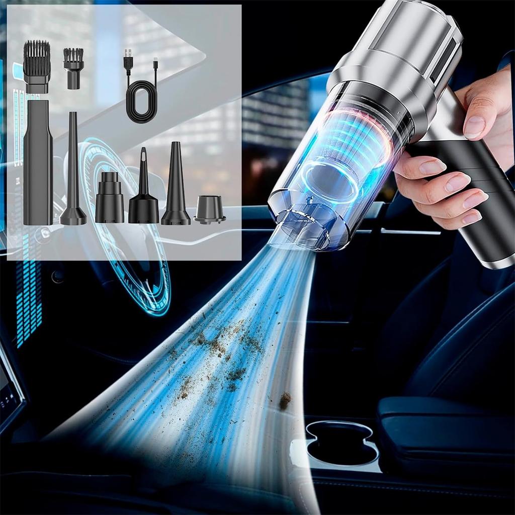 Car Vacuum,Portable & Foldable Duster, Cordless Handheld, High-Power Brushless Motor, Washable HEPA Filter For Home, Car