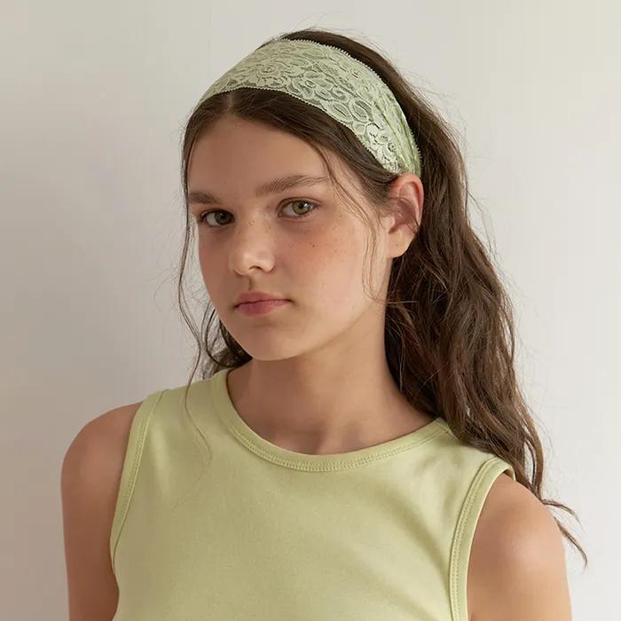 soft lace hairband - soft sage