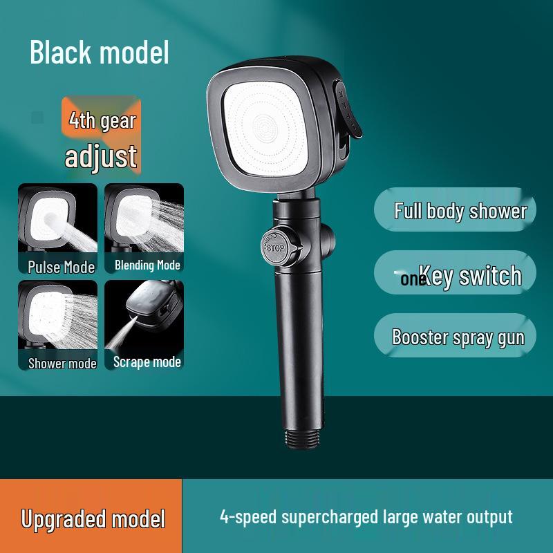 5-Speed Handheld Shower Head with Large Panel & Water Filter for Enhanced Bathing Experience