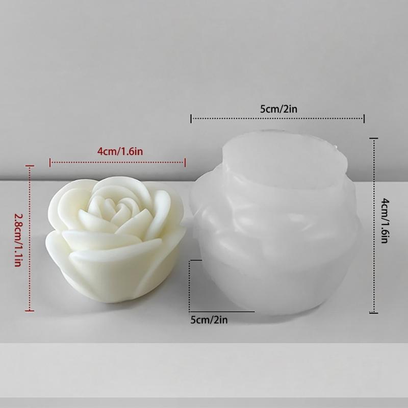 3D Flower Candle Silicone Mold DIY Chocolate Cake Baking Tool Decor Plaster Mold