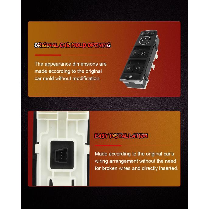 CCIYU Master Power Window Switch with Power Folding Mirrors Fit for Mercedes-Benz C230 C250 C300 C350 C63 AMG E350 E400 E550 E63 AMG GLK350,