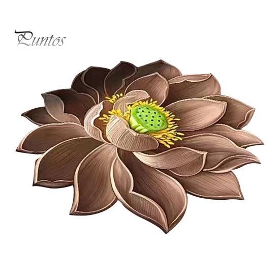 Child Safe Floor Mat 3D Lotus Realistic Flower Living Room Rug Shape Anti-Slip Area for Kitchen Bedroom Bathroom Playroom
