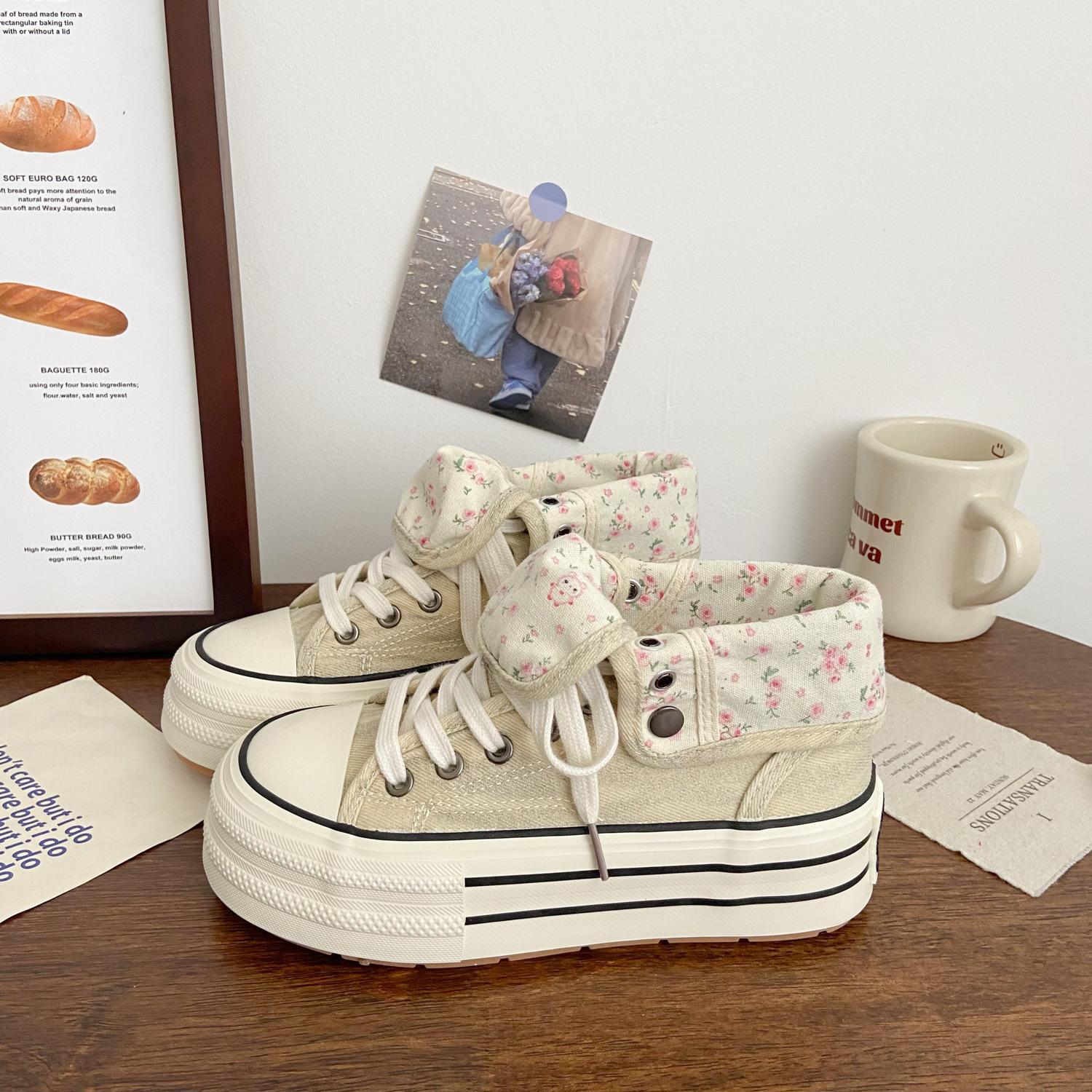 22 осень новые толстоподошвенные высокие кеды повседневные студенческие высокие кеды джинсово-синие кеды 35