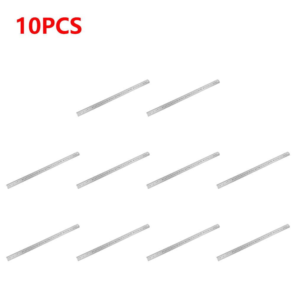 10-1Pcs 15-50cm Stainless Steel Metal Straight Ruler Ruler Tool Precision Double Sided Measuring Drafting Accessory Hand Tool