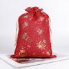 5pcs/lot Cloth Christmas Drawstring Storage Bag Christmas Packaging Bags  Candy Jewelry Toy Presents