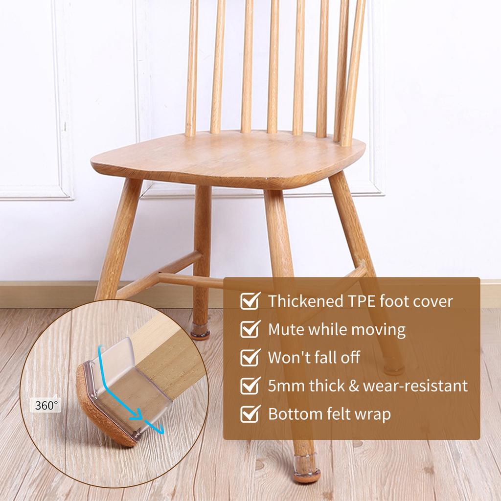 8 Stück Stuhlbein Bodenschoner mit Filz Stuhlbeinkappen Möbelbeinfüße Schutzhülle Schützen Hartholzboden Nein