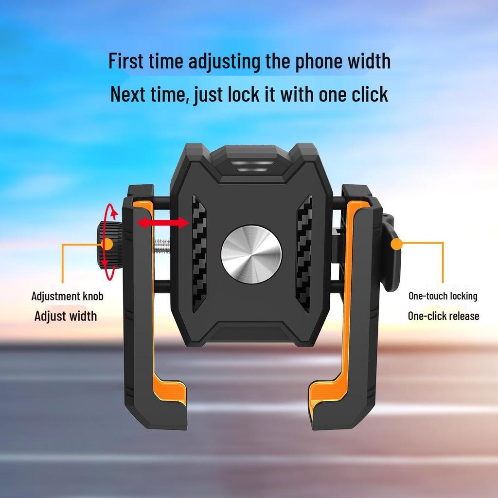 Electric Vehicle & Motorcycle Shock-Absorbing Phone Holder with Auto-Lock for Outdoor Navigation