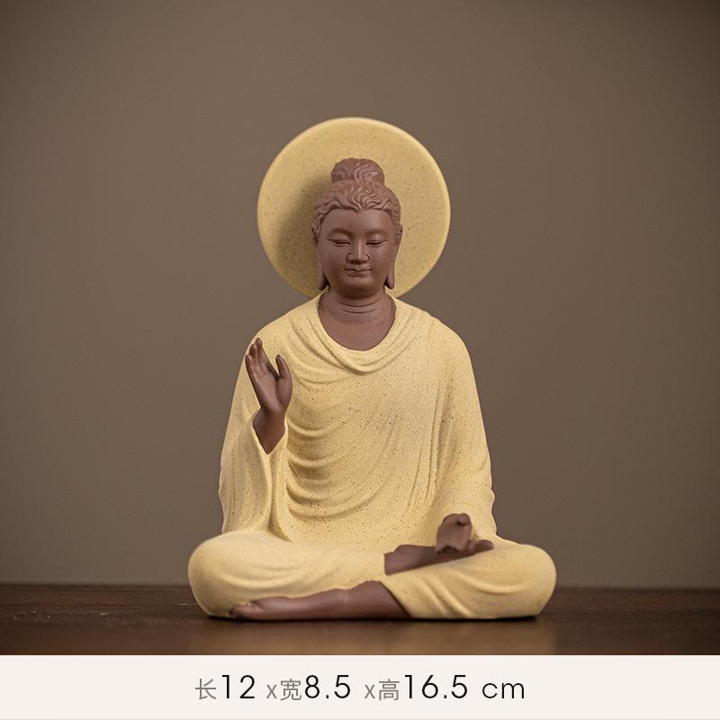 Buddha Statue Tathagata Buddha Figure Sakyamuni Large Buddha Statue Ceramic Lamp Circle Customized For Incense Porch Home Decor