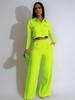TW584 Women's Autumn Fashion Lapel Long Sleeve High Waist Wide Leg Pants Elegant Suit