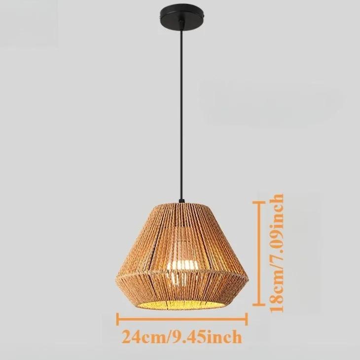 

JOYINLED New Boho Style Bedside Pendant Light Decoration Weave Table Lamp Creative Rope Hemp Decoration Handmade Chandelier No BULB
