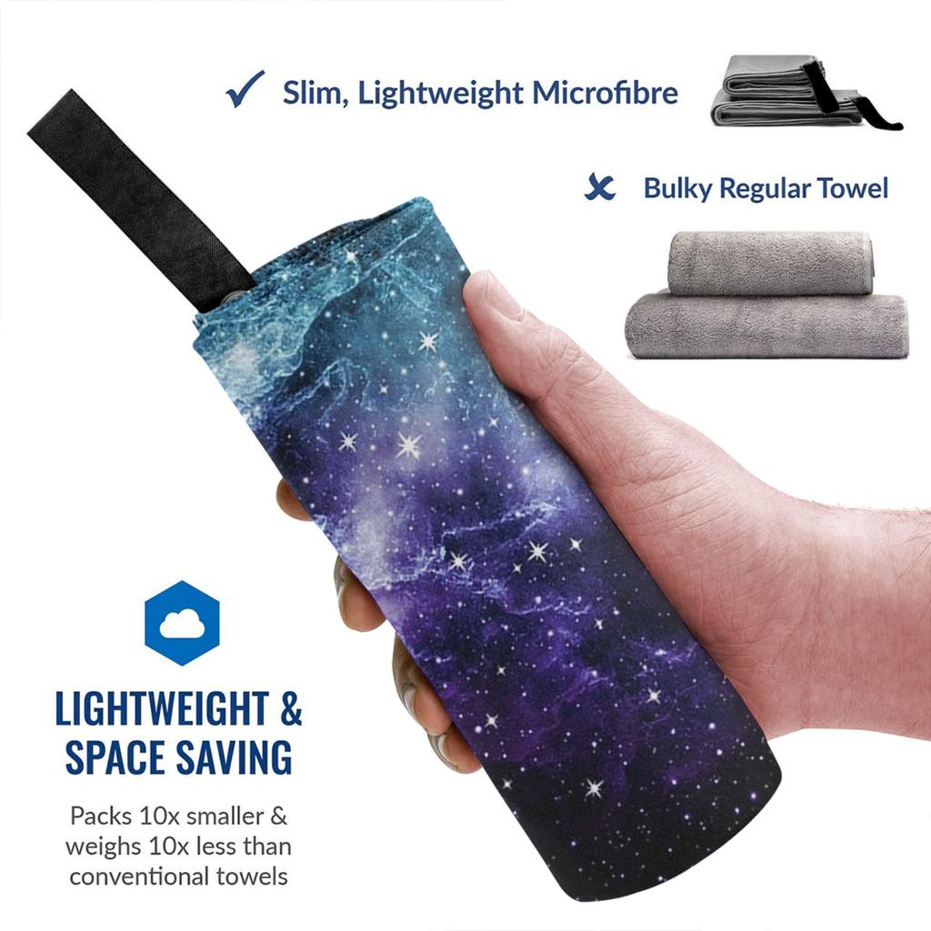 Teal Purple Galaxy Nebula Dream Beach Towel Soft Microfiber Quick Dry Absorbent Quick Towels For Bath